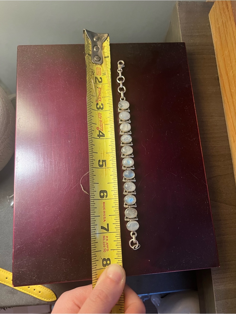 Sterling Silver Moonstone Tennis Bracelet - Rainbow Moonstone 7.5”